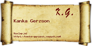 Kanka Gerzson névjegykártya